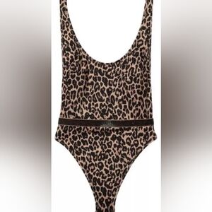 XL VS Swim Shine Strap One Piece Swimsuit Leopard